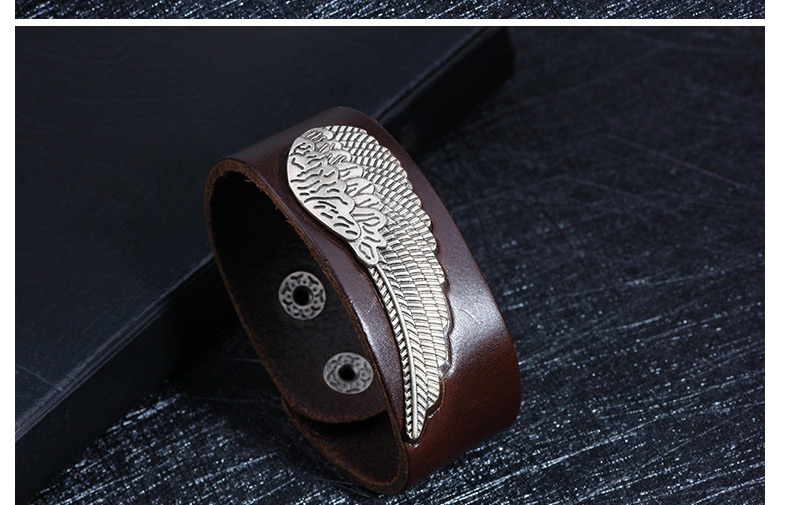Elegant Coffee Wing Shape Decorated Width Bracelet,Fashion Bracelets