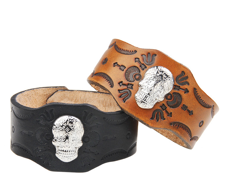 Fashion Brown Skull Pattern Decorated Bracelet,Fashion Bracelets