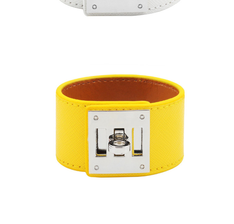 Fashion Yellow Pure Color Design Width Bracelet,Fashion Bracelets
