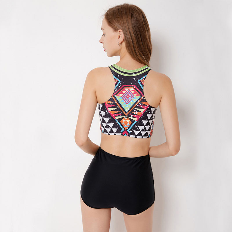 Sexy Black Triangle Shape Decorated High-waist Swimwear,Bikini Sets
