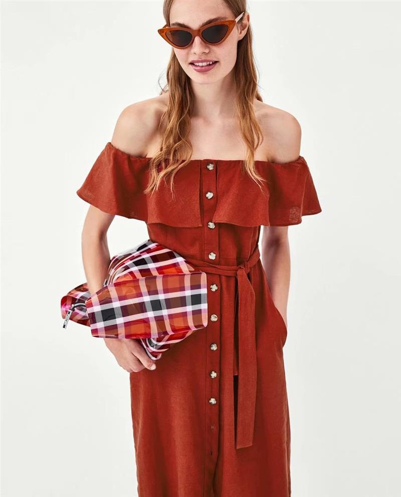 Sexy Red Off Shoulder Design Pure Color Dress,Long Dress