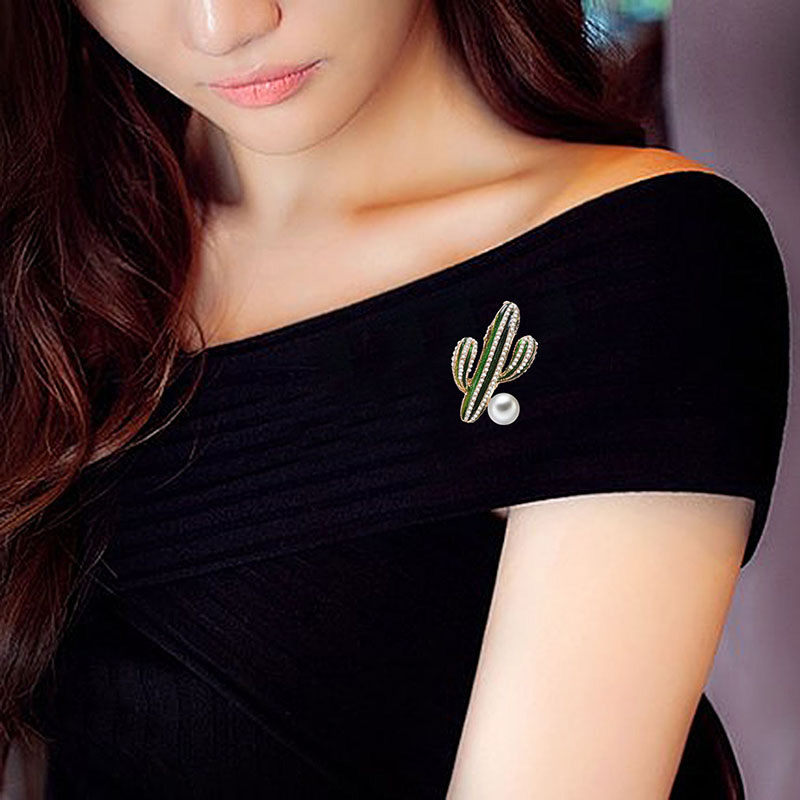 Fashion Green Cactus Shape Design Simple Brooch,Korean Brooches