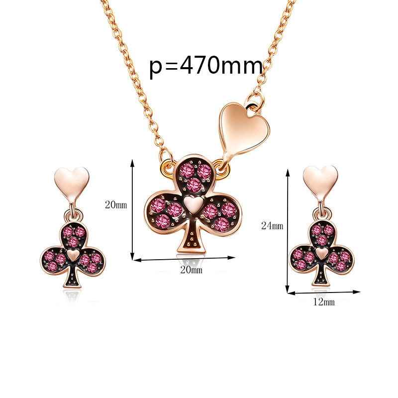 Fashion Rose Gold Plum Blossom Shape Design Jewelry Sets,Jewelry Sets