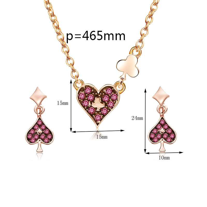 Fashion Rose Gold Heart Shape Design Jewelry Sets,Jewelry Sets