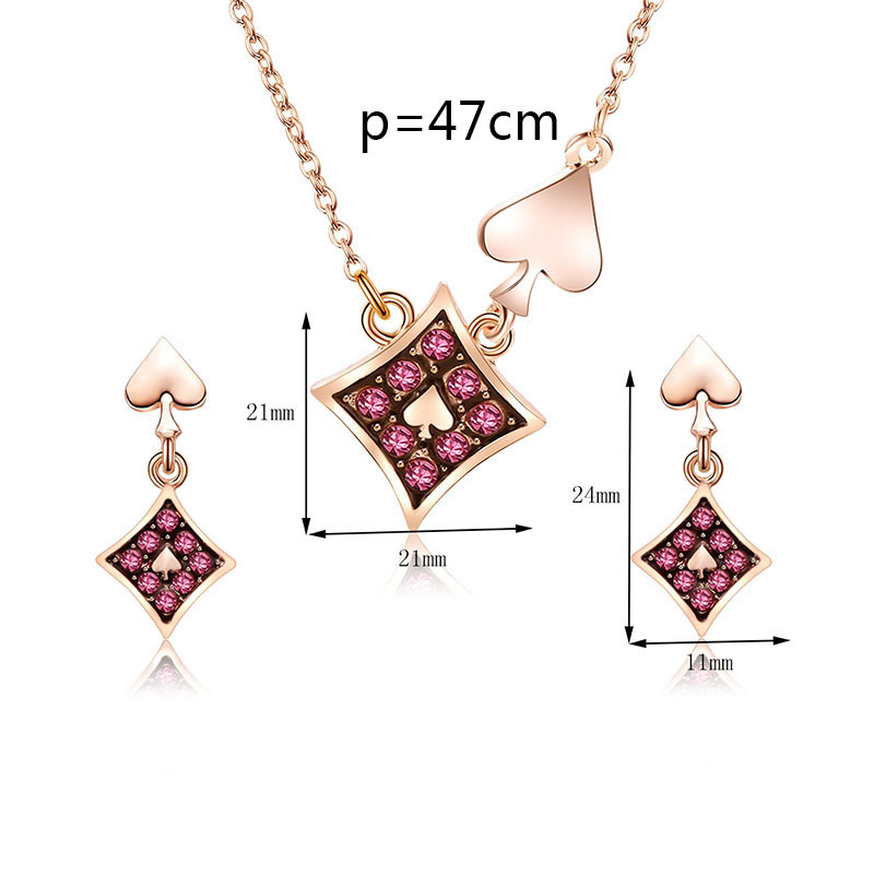 Fashion Rose Gold Rhombus Shape Design Jewelry Sets,Jewelry Sets