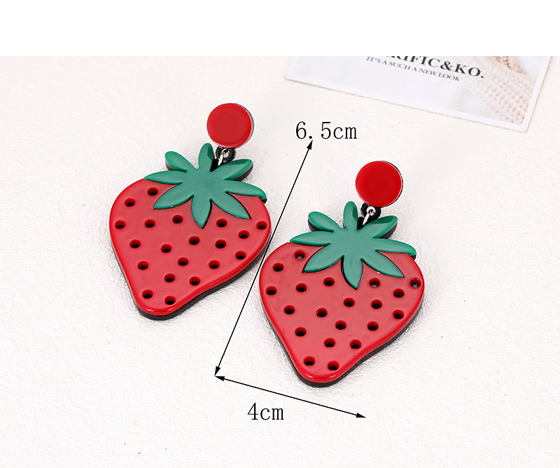 Elegant Red Strawberry Shape Design Earrings,Drop Earrings