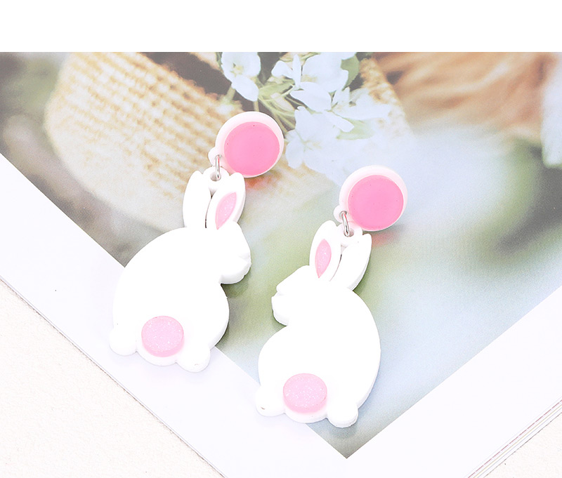Elegant White Rabbit Shape Pendant Decorated Earrings,Drop Earrings