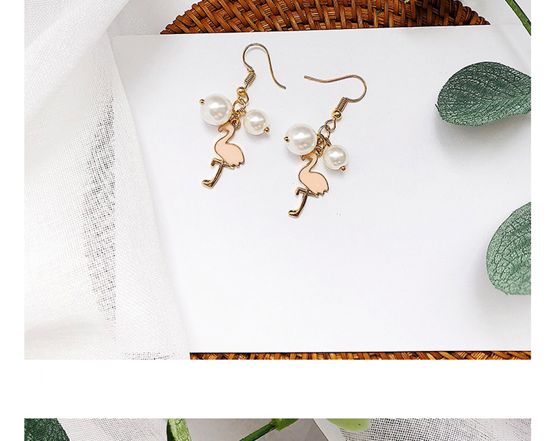 Elegant Gold Color+pink Bowknot&pearls Decorated Long Earrings,Drop Earrings