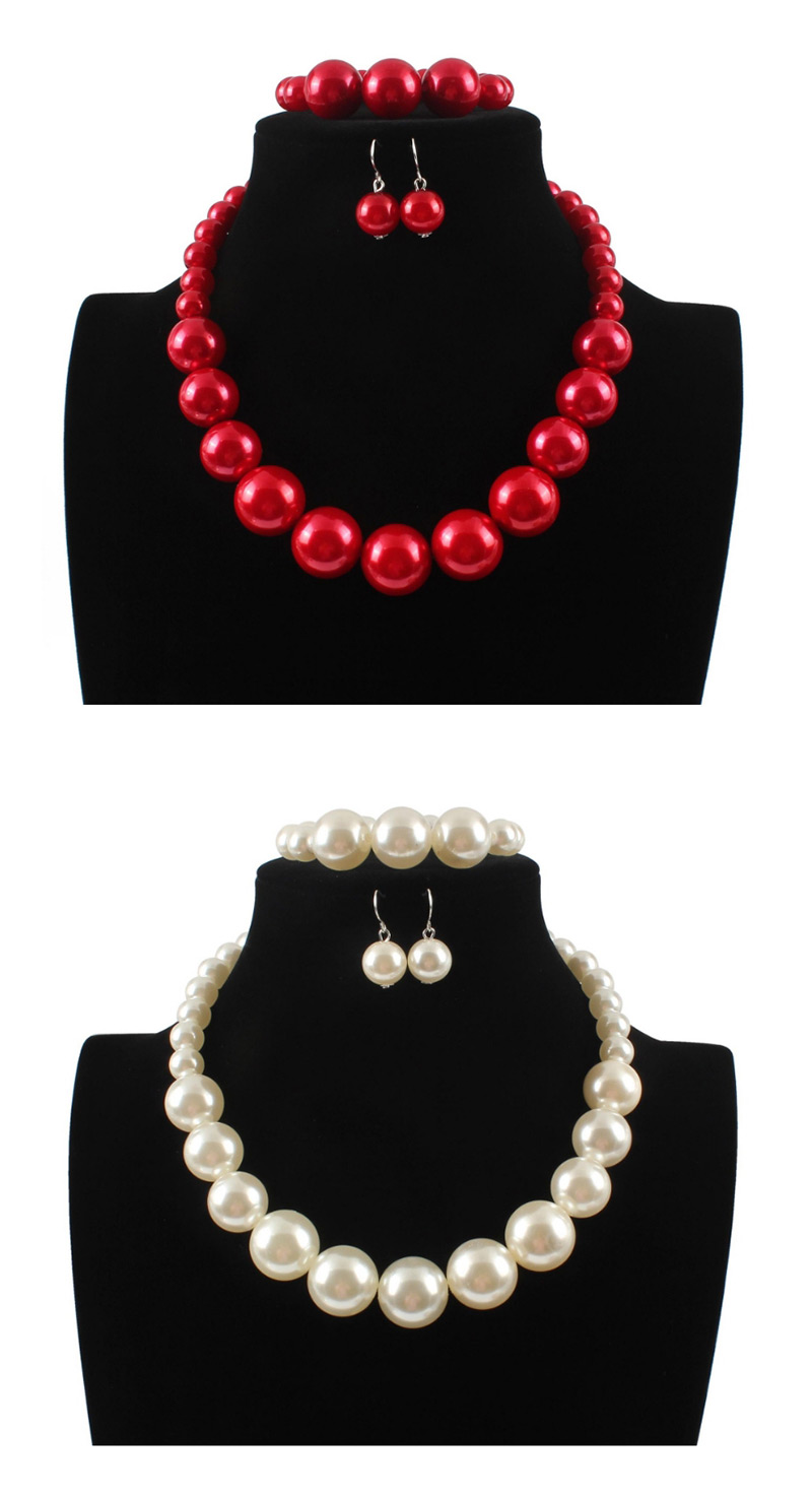 Elegant White Full Pearls Design Pure Color Jewelry Sets,Jewelry Sets