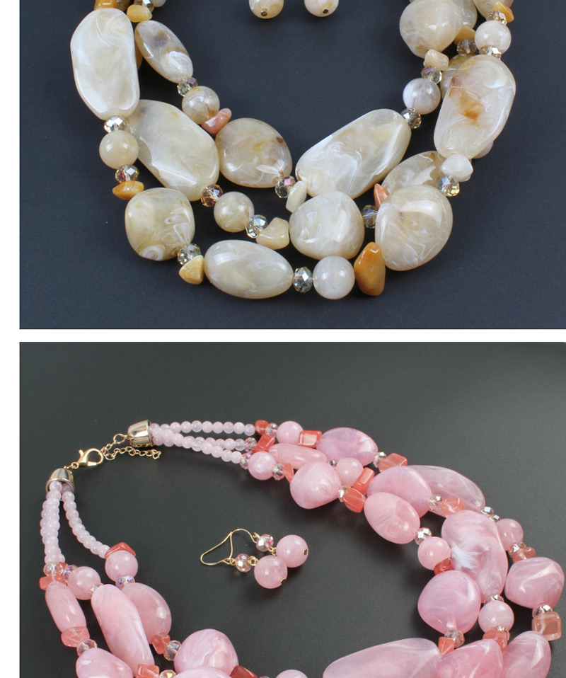Elegant Pink Irregular Shape Design Multi-layer Jewelry Sets,Jewelry Sets