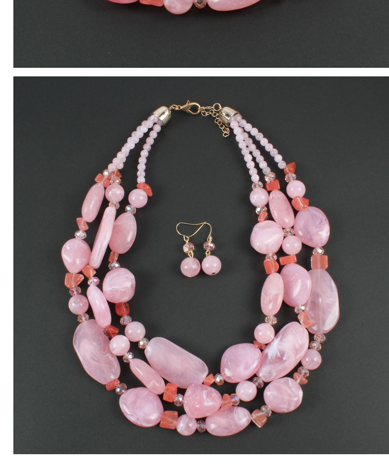 Elegant Pink Irregular Shape Design Multi-layer Jewelry Sets,Jewelry Sets