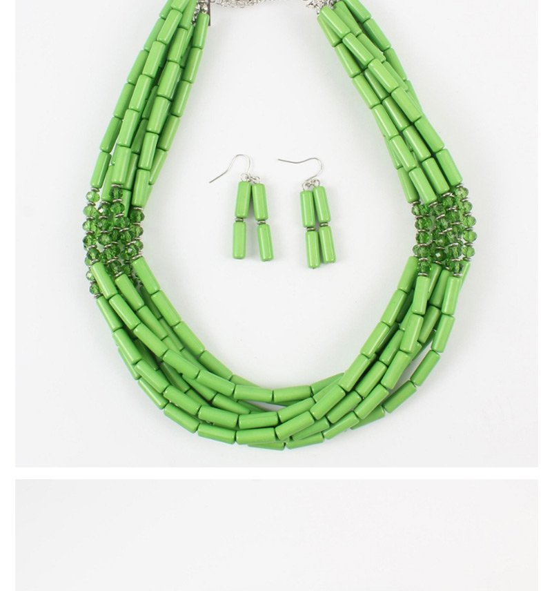 Elegant Green Beads Decorated Pure Color Jewelry Sets,Jewelry Sets