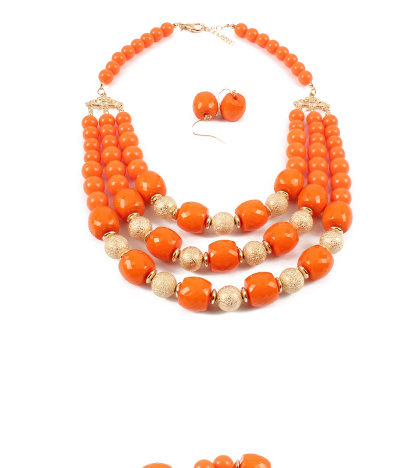 Elegant Orange Multi-layer Design Simple Jewelry Sets,Jewelry Sets