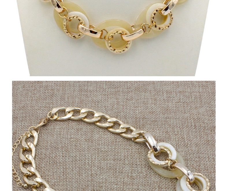 Elegant Beige Round Shape Design Simple Necklace,Chains