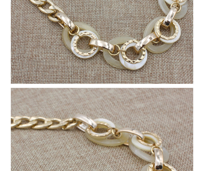 Elegant Beige Round Shape Design Simple Necklace,Chains