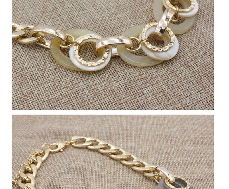 Elegant Gray Round Shape Design Simple Necklace,Chains