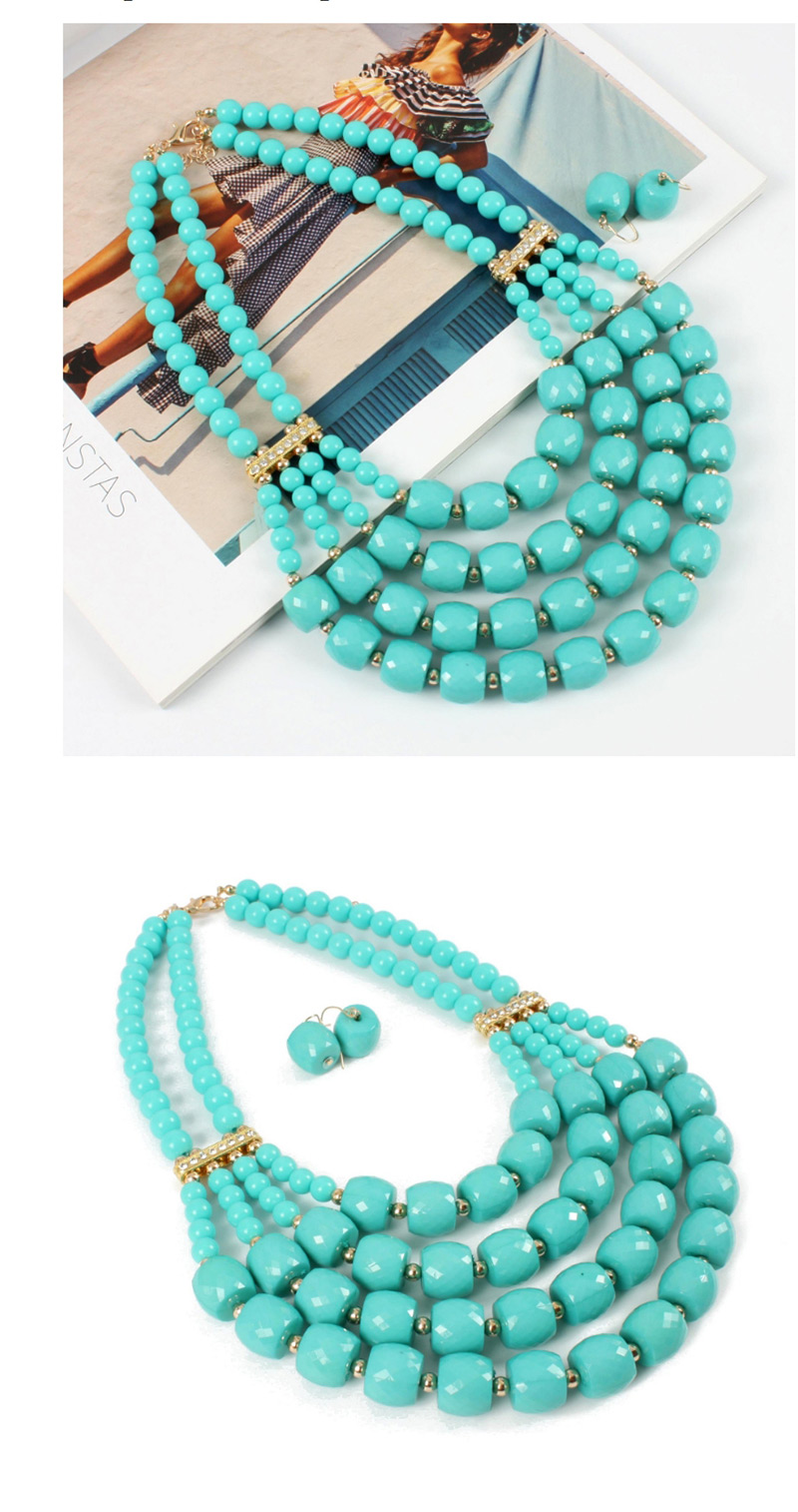 Elegant Pale Green Pure Color Design Multi-layer Jewelry Sets,Jewelry Sets