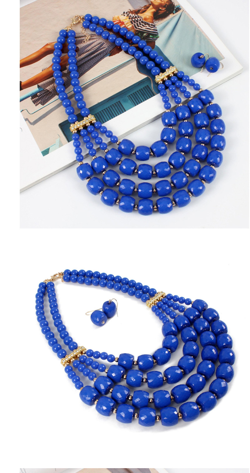 Elegant Sapphire Blue Pure Color Design Multi-layer Jewelry Sets,Jewelry Sets