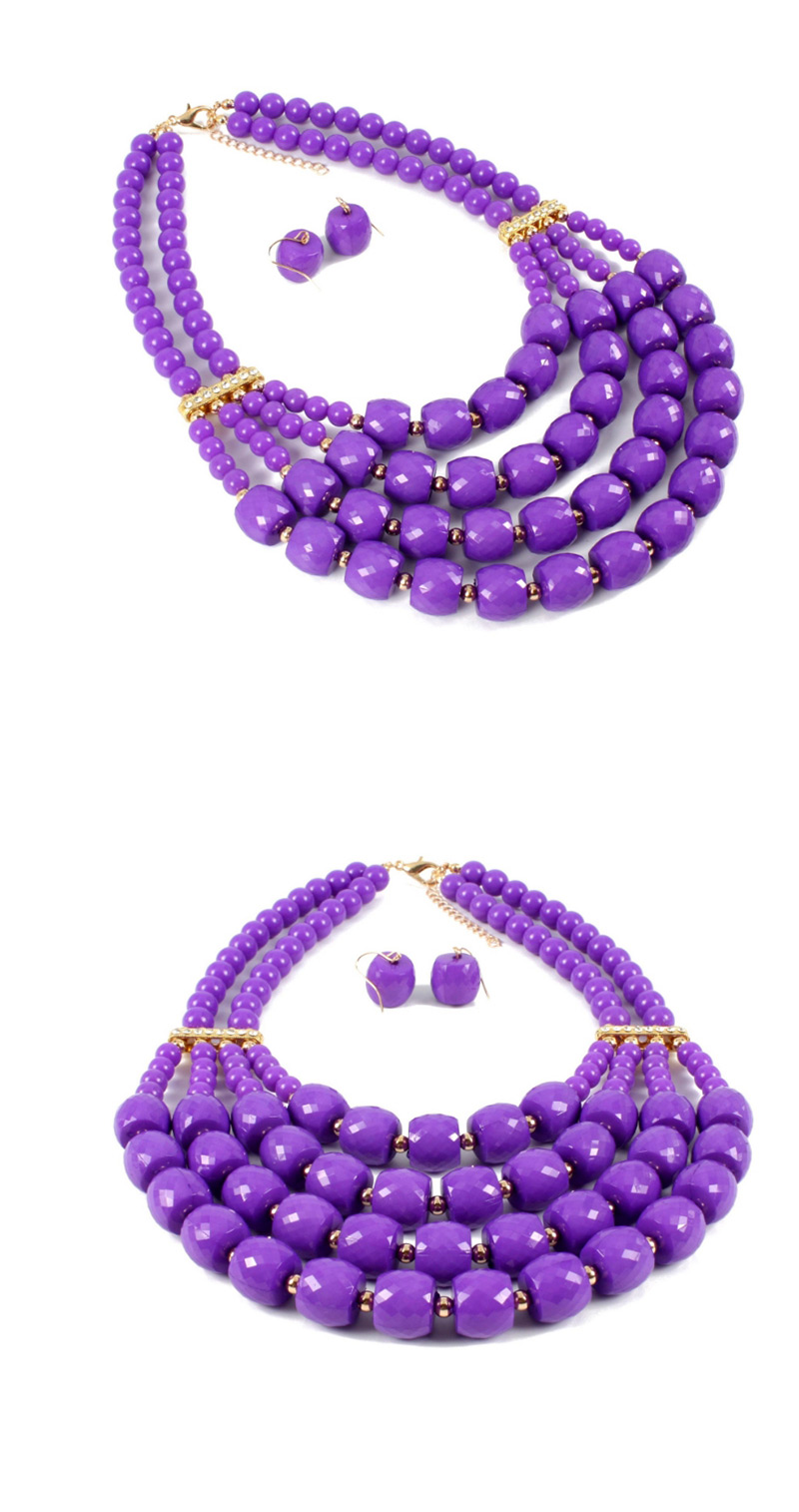 Elegant Purple Pure Color Design Multi-layer Jewelry Sets,Jewelry Sets