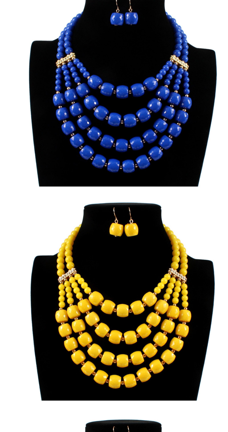 Elegant Yellow Pure Color Design Multi-layer Jewelry Sets,Jewelry Sets