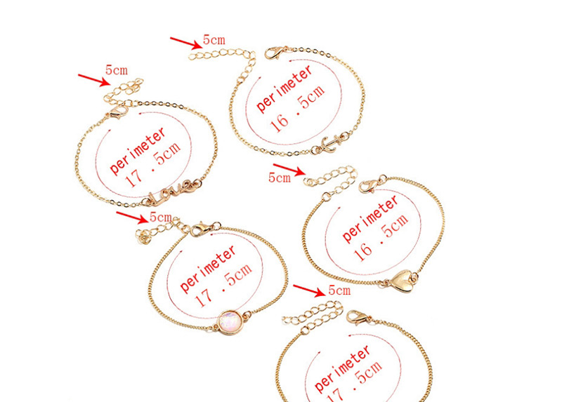 Fashion Gold Color Letter Love Decorated Bracelet(5pcs),Bracelets Set