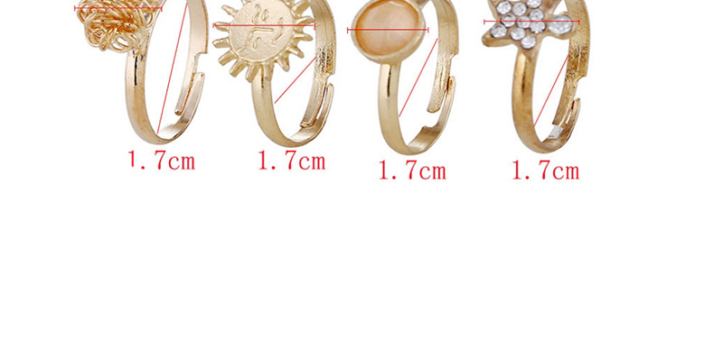 Fashion Gold Color Sun&star Shape Design Simple Rings(12pcs),Fashion Rings