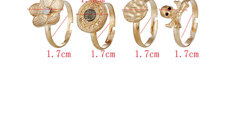 Fashion Gold Color Skull&flower Decorated Earrings (12pcs),Fashion Rings