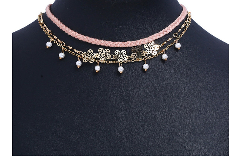 Fashion Multi-color Pearls&flower Decorated Multi-layer Necklace,Pendants