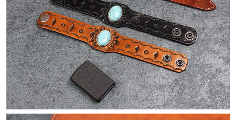 Trendy Brown Big Gemstone Decorated Width Bracelet,Fashion Bracelets