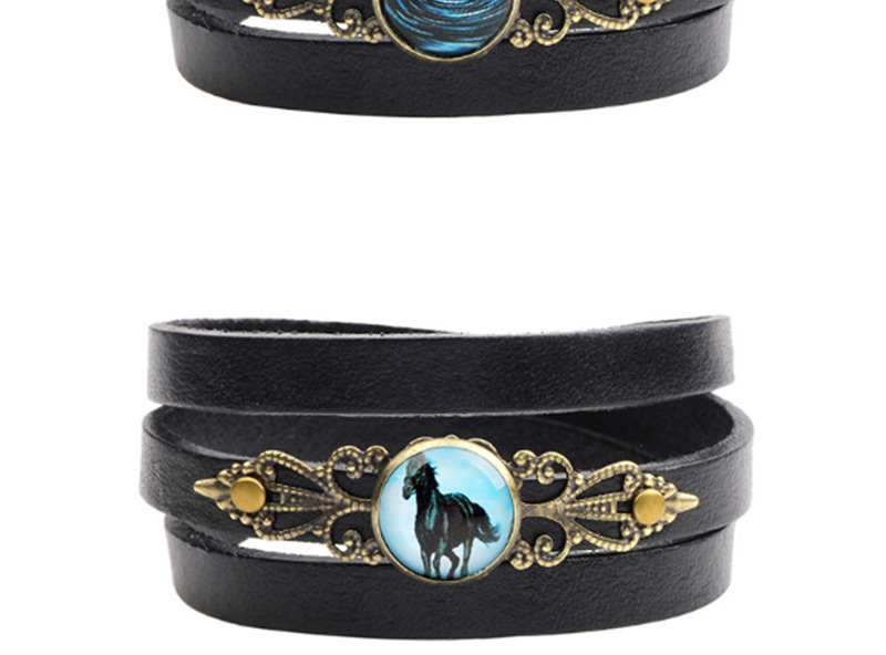 Vintage Blue Horse Pattern Decorated Multi-layer Bracelet,Fashion Bracelets