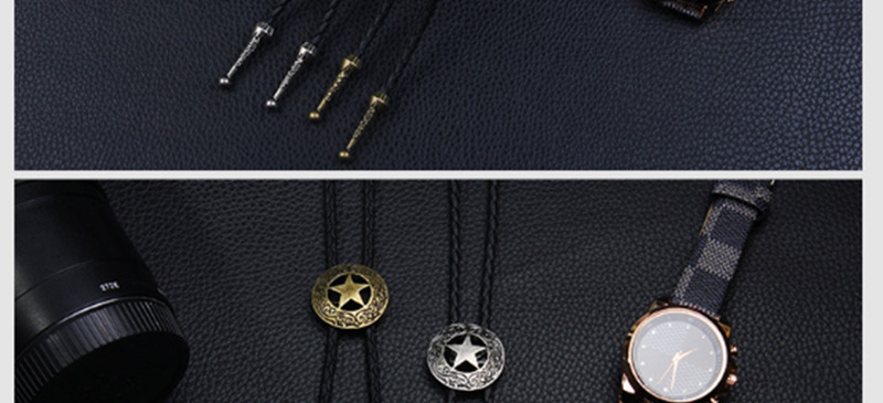 Trendy Antique Bronze Star Shape Decorated Punk Necklace,Multi Strand Necklaces