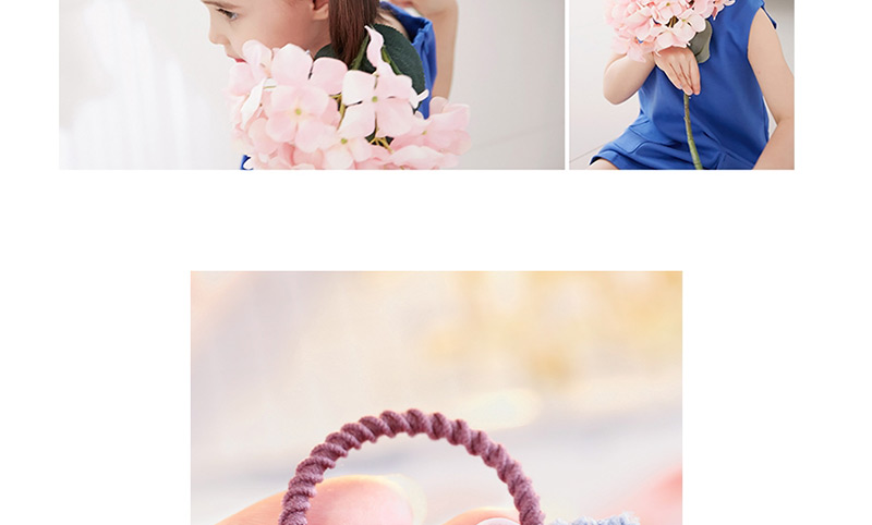 Lovely Pink+dark Blue Flower&bowknot Decorated Child Hair Band(1pc),Kids Accessories