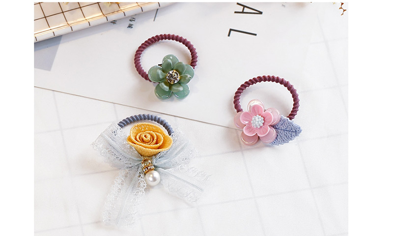 Lovely Pink+dark Blue Flower&bowknot Decorated Child Hair Band(1pc),Kids Accessories