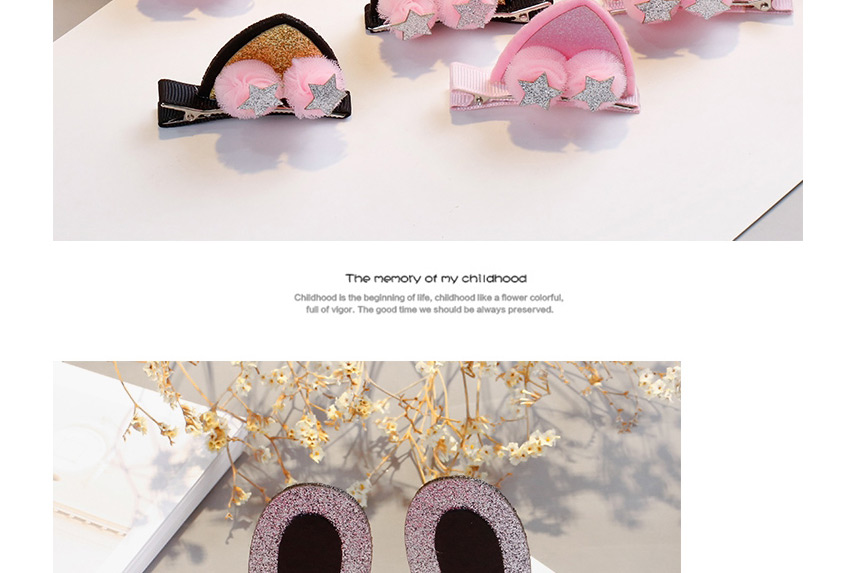Lovely Pink Rabbit Ears Shape Design Child Hair Clip(1pc),Kids Accessories