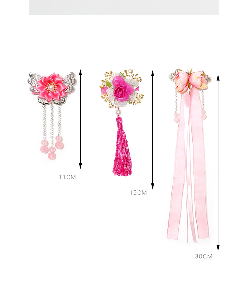 Lovely Pink Tassel&flowers Decorated Child Hair Clip,Kids Accessories