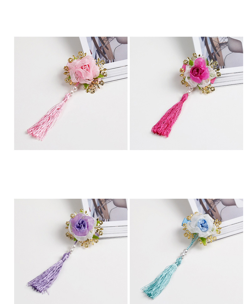 Lovely Purple Tassel&flowers Decorated Child Hair Clip,Kids Accessories