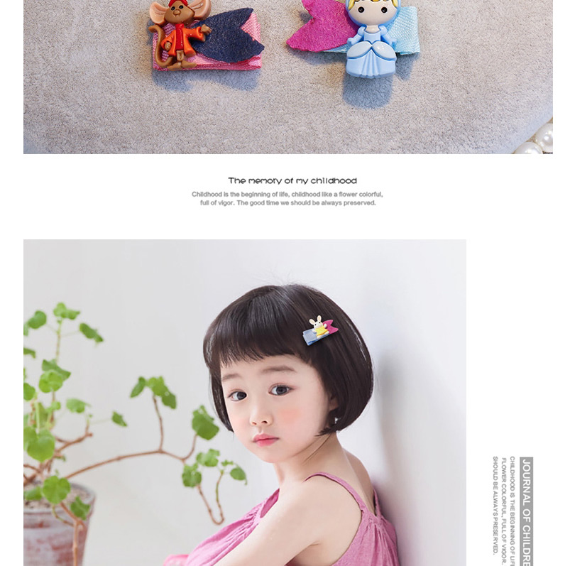 Lovely Green+brown Fox&cat Shape Design Child Hair Clip(2pcs),Kids Accessories
