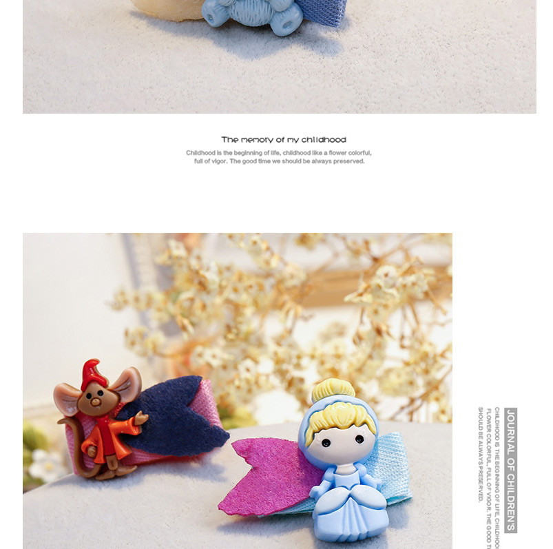 Lovely Blue+brown Princess&mouse Decorated Child Hair Clip(2pcs),Kids Accessories