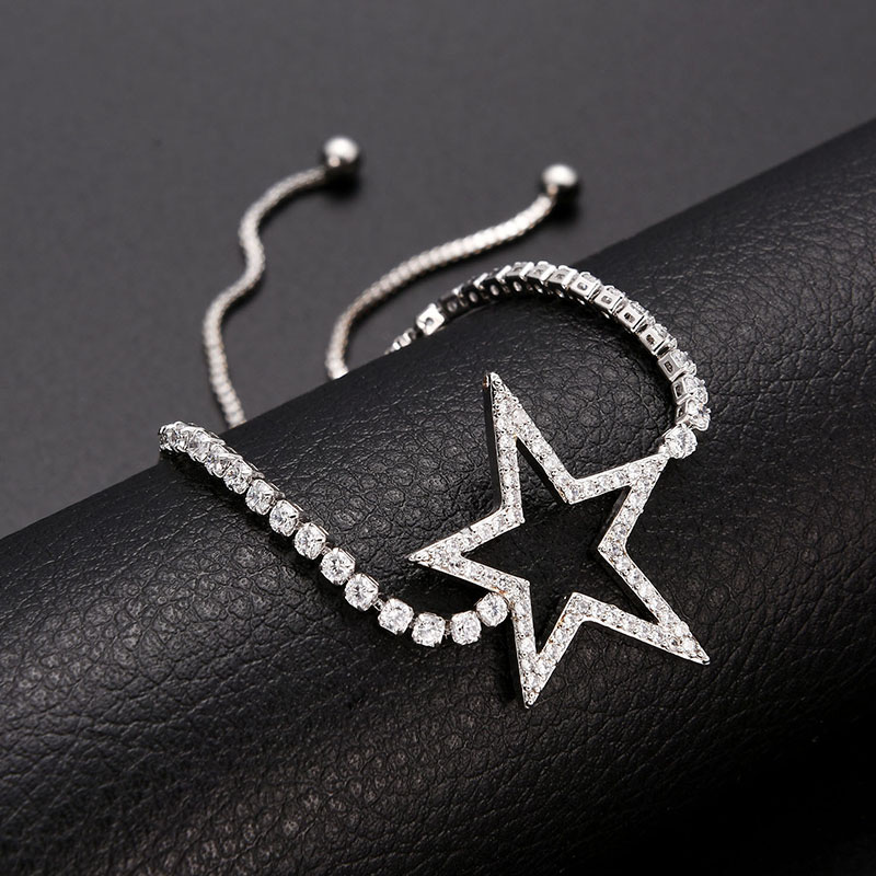 Fashion Silver Color Star Shape Decorated Pure Color Bracelet,Bracelets