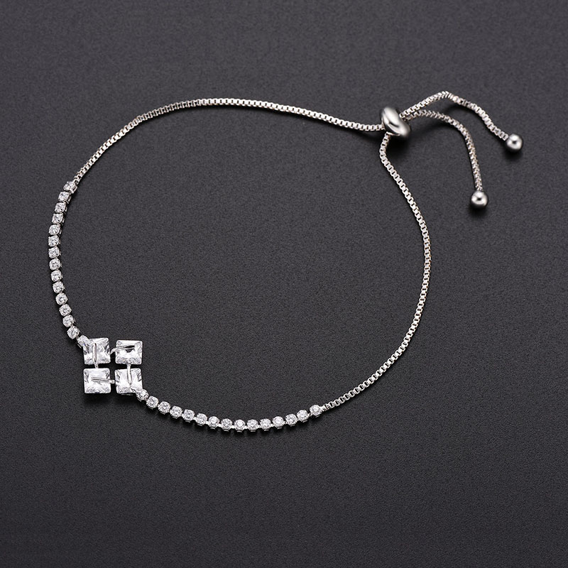Fashion Silver Color Full Diamond Decorated Simple Bracelet,Bracelets