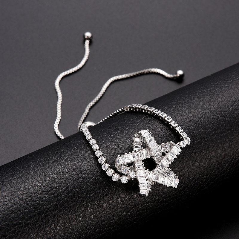 Fashion Silver Color Full Diamond Design Star Shape Bracelet,Bracelets