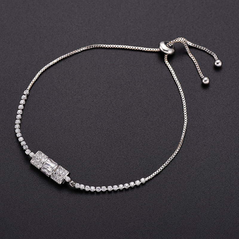 Fashion Silver Color Square Shape Decorated Simple Bracelet,Bracelets