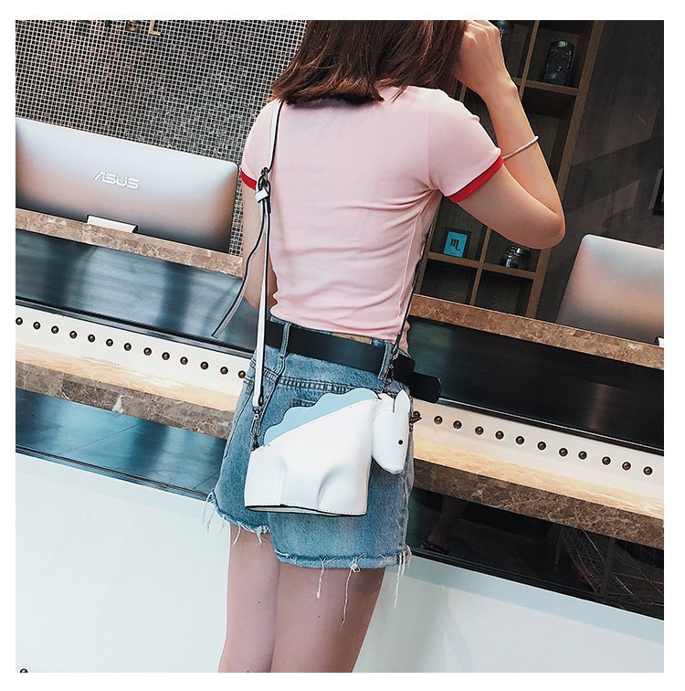 Lovely Blue+gray Unicorn Shape Decorated Shoulder Bag,Shoulder bags