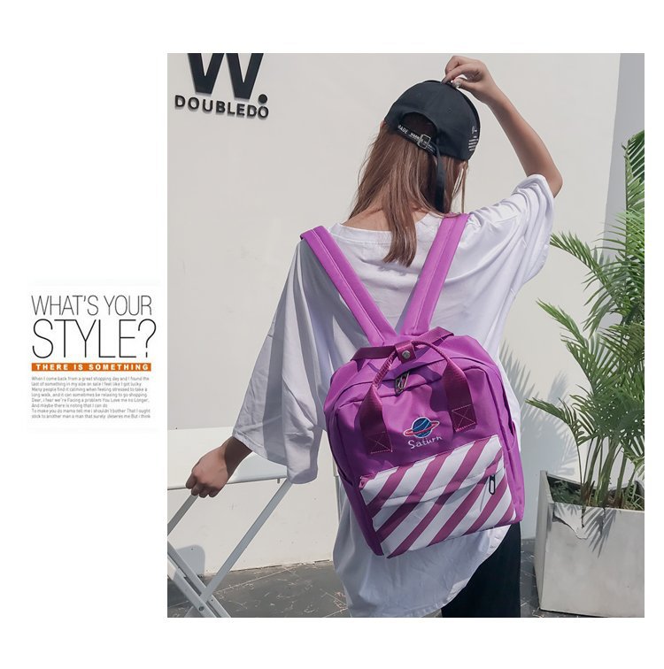Fashion Black Stripe Pattern Decorated Backpack,Backpack