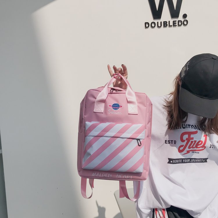Fashion Pink Stripe Pattern Decorated Backpack,Backpack