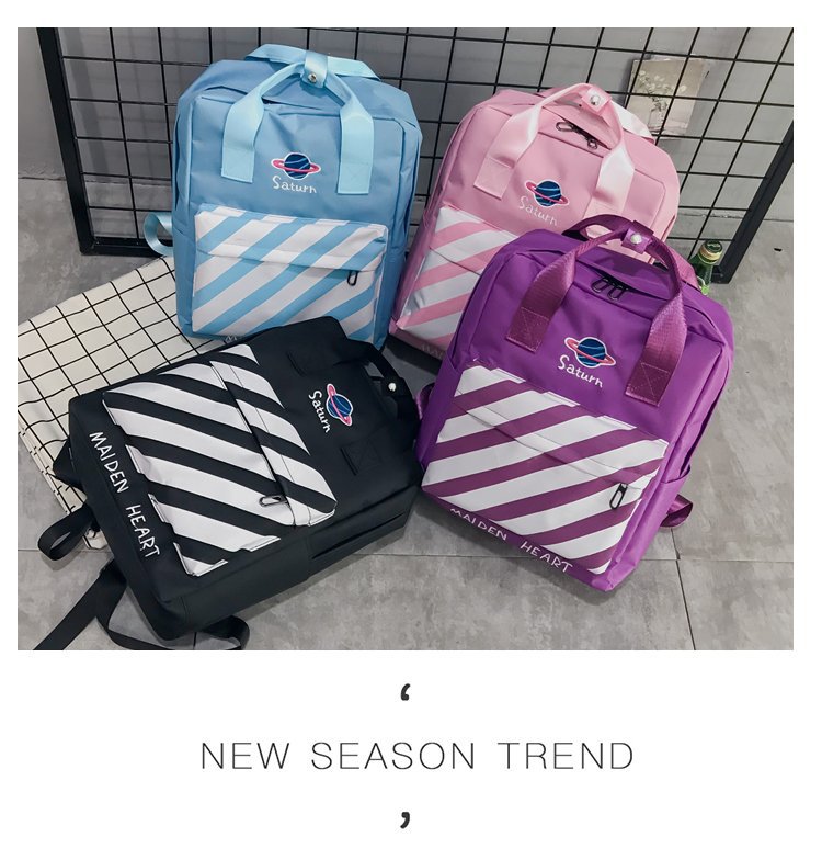 Fashion Blue Stripe Pattern Decorated Backpack,Backpack