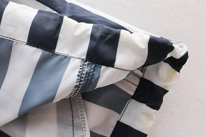 Fashion Blue+white Stripe Pattern Decorated Simple Jacket,Coat-Jacket