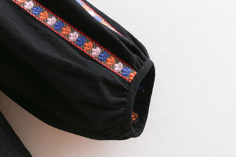 Fashion Black Embroidery Design Long Sleeves Coat,Coat-Jacket