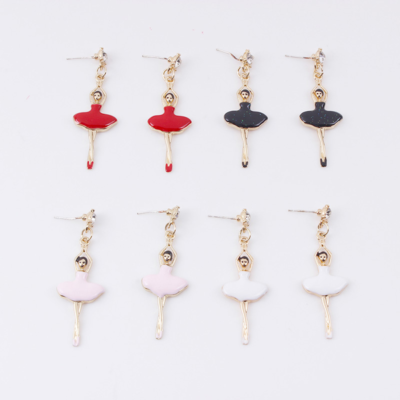 Elegant Red Ballet Girl Shape Design Earrings,Drop Earrings