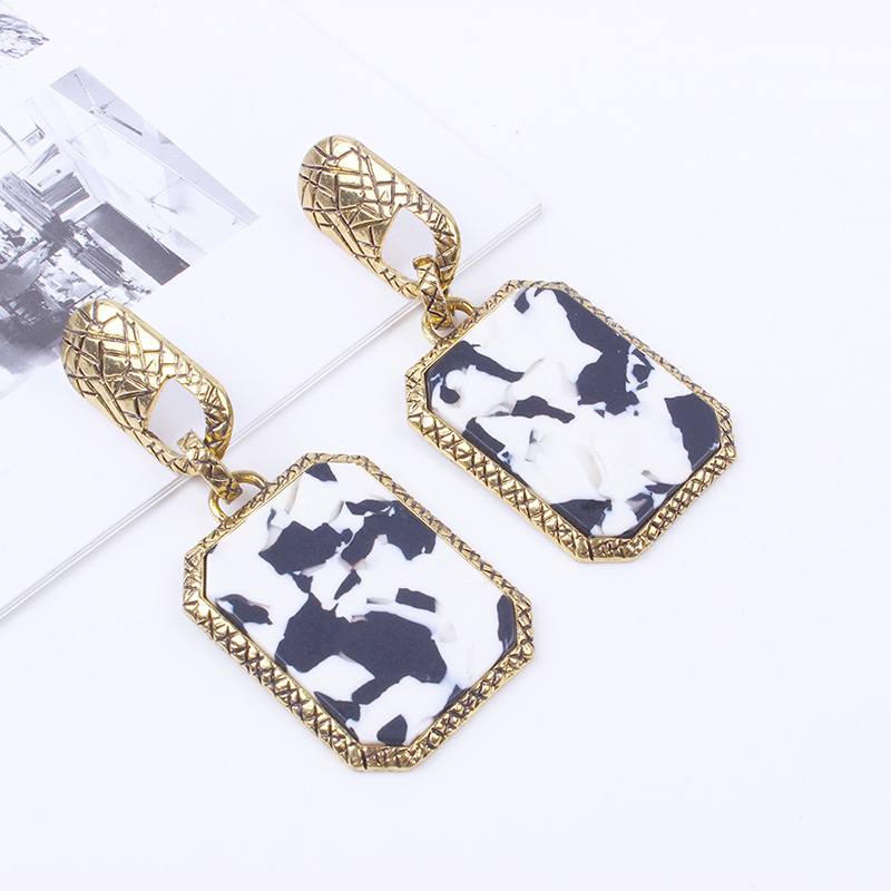 Elegant Antique Gold Square Shape Design Simple Earrings,Drop Earrings
